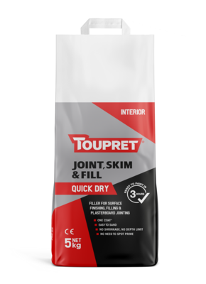Toupret Quick Dry Joint Skim And Fill Interior Powdered Filler 5Kg to 10Kg