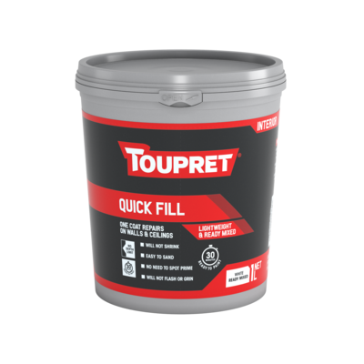 Toupret Interior Quick Fill Ready Mixed Filler 1L & 4L