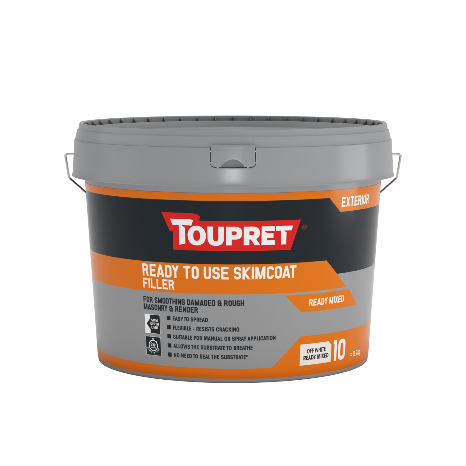 Toupret Exterior Ready To Use Skimcoat Filler 10L