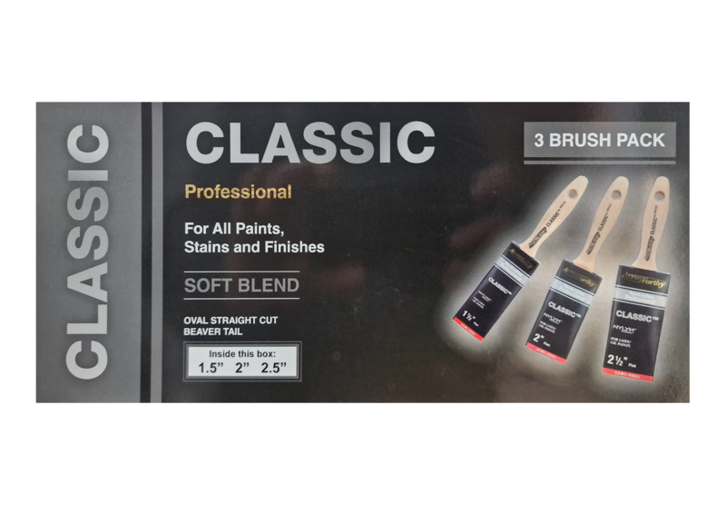 Arroworthy Classic Beavertail Oval Straight 3 Brush Set 1.5", 2" & 2.5"