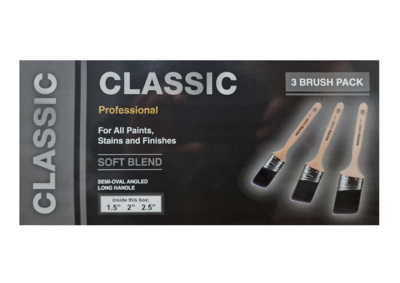 Arroworthy Classic Long Handled Oval Angled 3 Brush Set 1.5", 2" & 2.5"