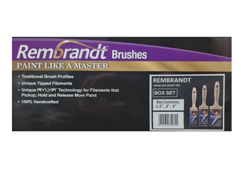 Arroworthy Rembrandt Beaver Handle Straight 3 Brush Set 1.5", 2" & 3"
