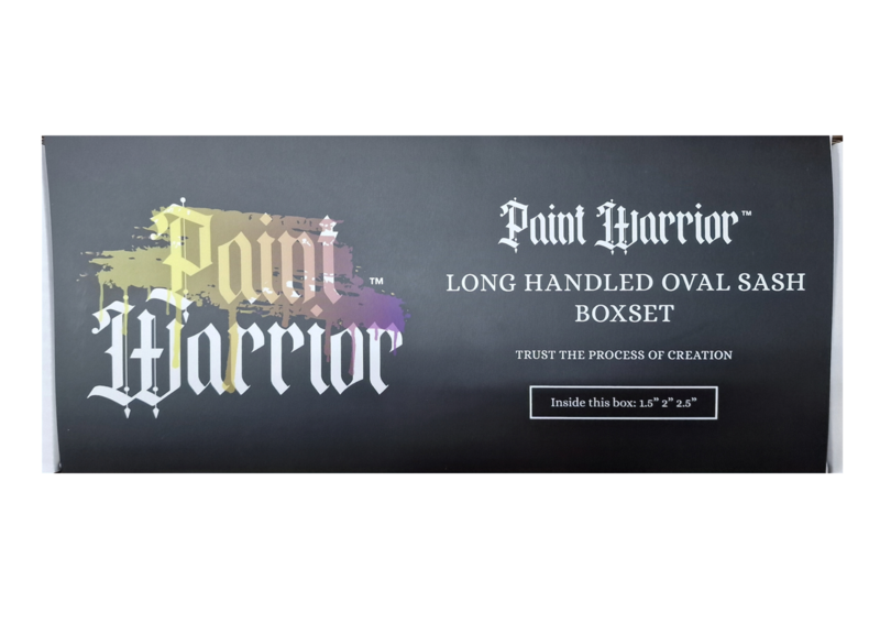Paint Warrior Long Handled Oval Angled 3 Brush Set 1.5", 2" & 2.5"