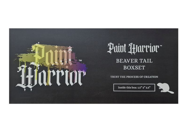 Paint Warrior Beaver Handled Oval Angled 3 Brush Set 1.5", 2" & 2.5"