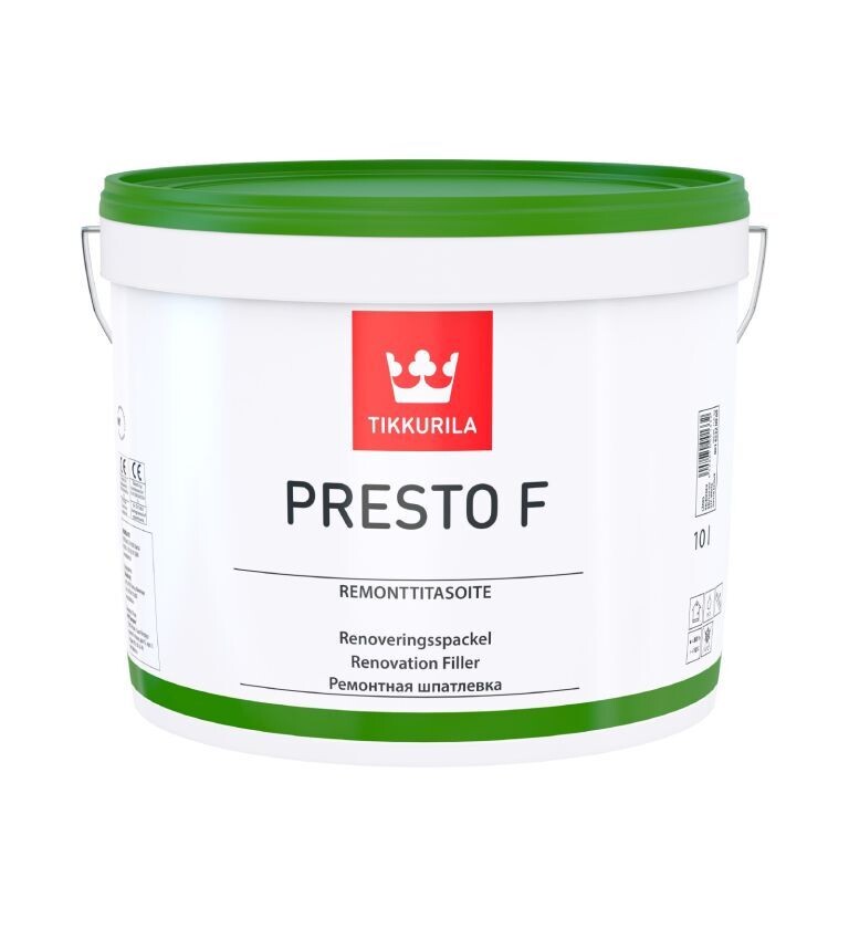 Tikkurila Presto F Ready to Use Renovation Filler 0.25L to 10L - Click here to select Size - Prices From