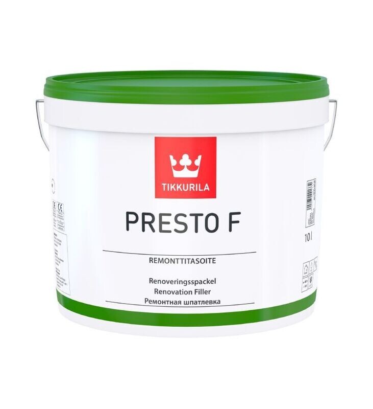 Tikkurila Presto F Ready to Use Renovation Filler 0.25L to 10L - Click here to select Size - Prices From