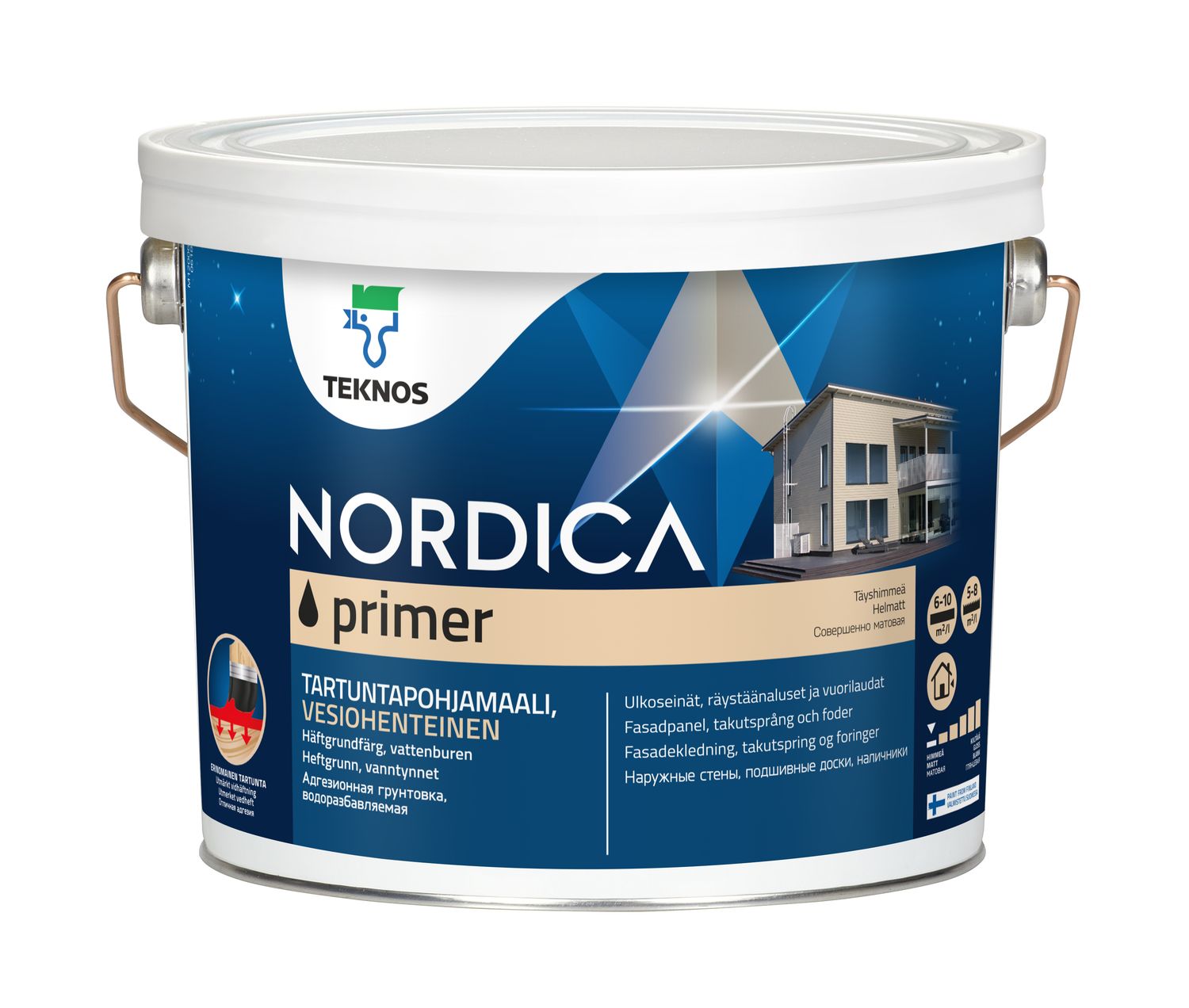 Teknos Nordica Primer 0.9L to 9L White - (click here to select size) Prices From