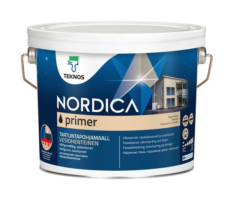 Teknos Nordica Primer 0.9L to 9L White - (click here to select size) Prices From