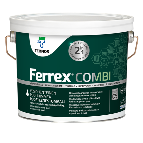 Teknos Ferrex  Combi in Colour 0.9L, 2.7L & 9L (click here to select colour & size) Prices From