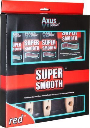 Axus Decor Red Super Smooth 4 Piece Brush Set (1.5", 2 x 2" & 3")