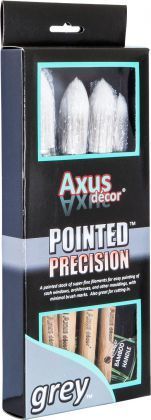 Axus Grey Pointed Precision Sash 4 Brush Set (12mm, 15mm, 20mm, 25mm)