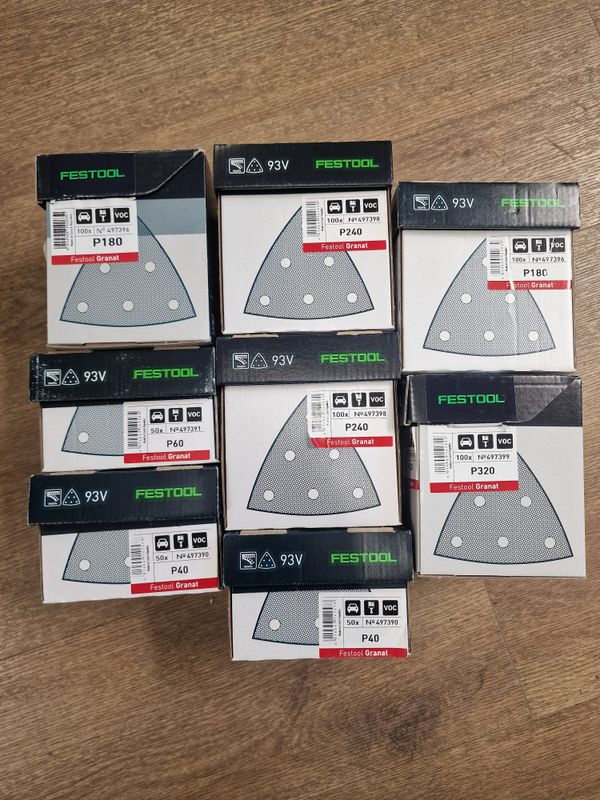 Festool 93V - 93MM X 93MM x 93MM TRIANGLE SANDING PADS - BARGAIN BULK BUY