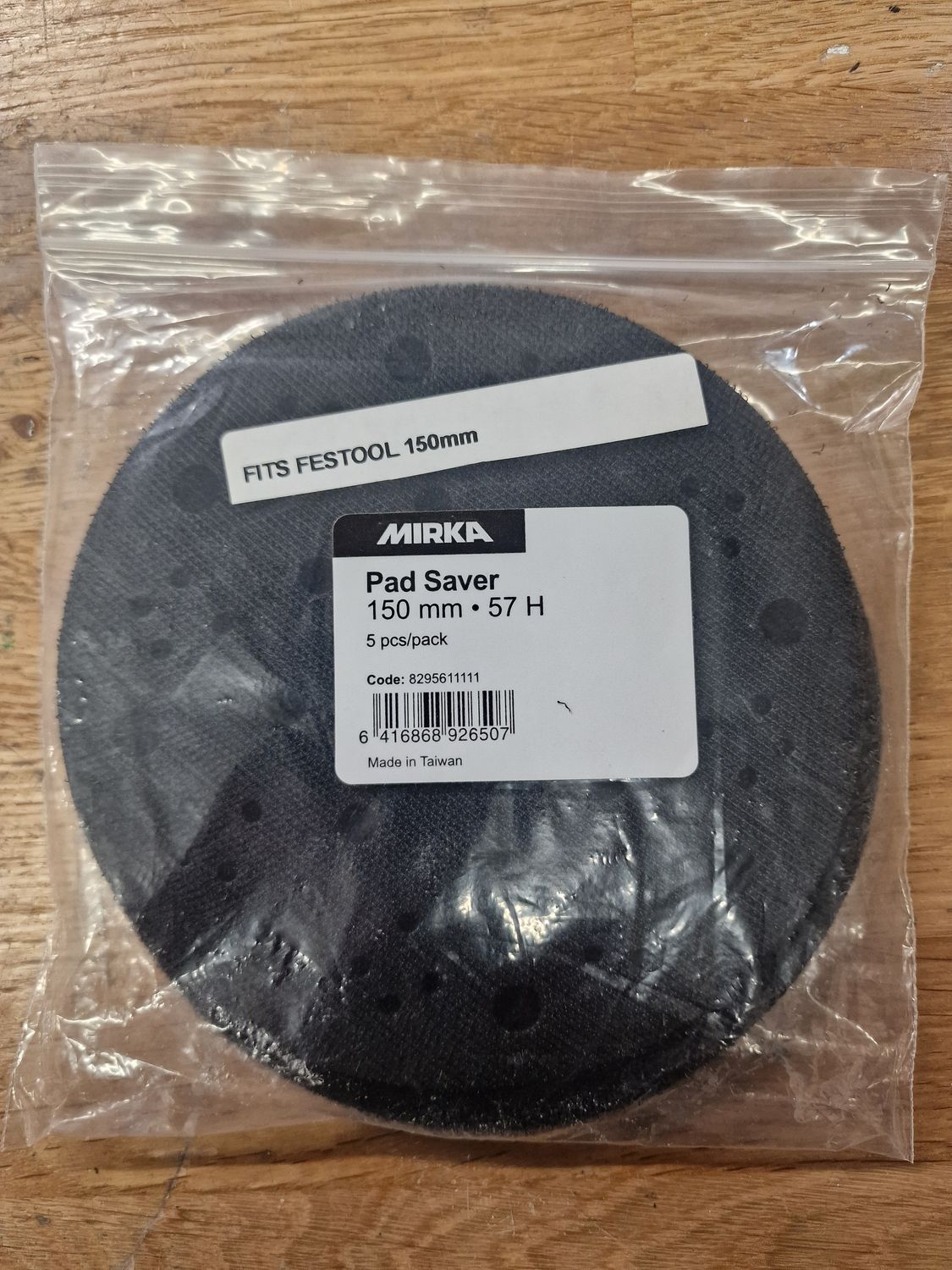 FESTOOL COMPATIBLE 150MM BACKING PAD SAVERS 5 PACK MADE BY MIRKA