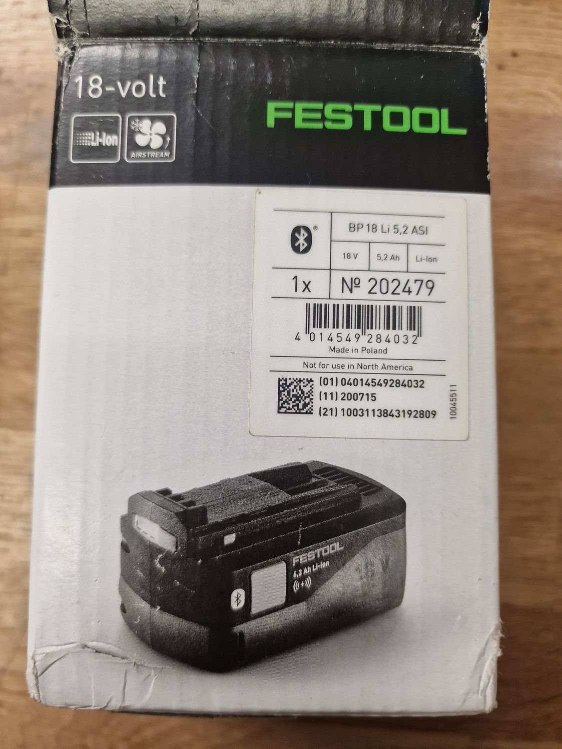 FESTOOL BP 18 LI 18V BATTERY