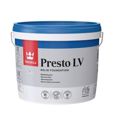 Tikkurila Presto LV - Humid Room Filler 3L & 10L - Click Here To Select Size - Prices From