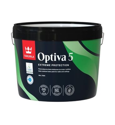 Tikkurila Optiva 5 Matt 9L White - CLICK FOR BULK BUY DISCOUNTS