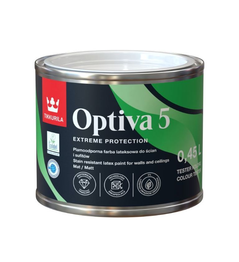 Tikkurila Optiva 5 Matt TESTER POT 0.45L Colour Mix