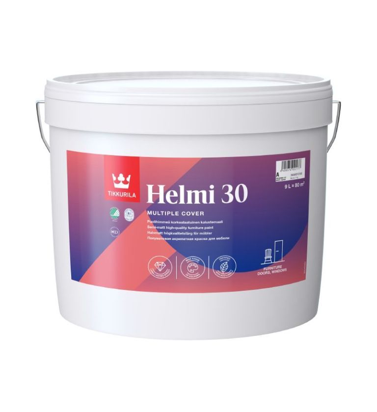 Tikkurila Helmi 30 Acrylic Satin 9L Colour Mix (Limited Colours) - CLICK FOR BULK BUY DISCOUNTS