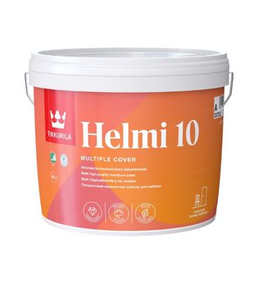 Tikkurila Helmi 10 Acrylic Matt 2.7L WHITE - CLICK FOR BULK BUY DISCOUNTS