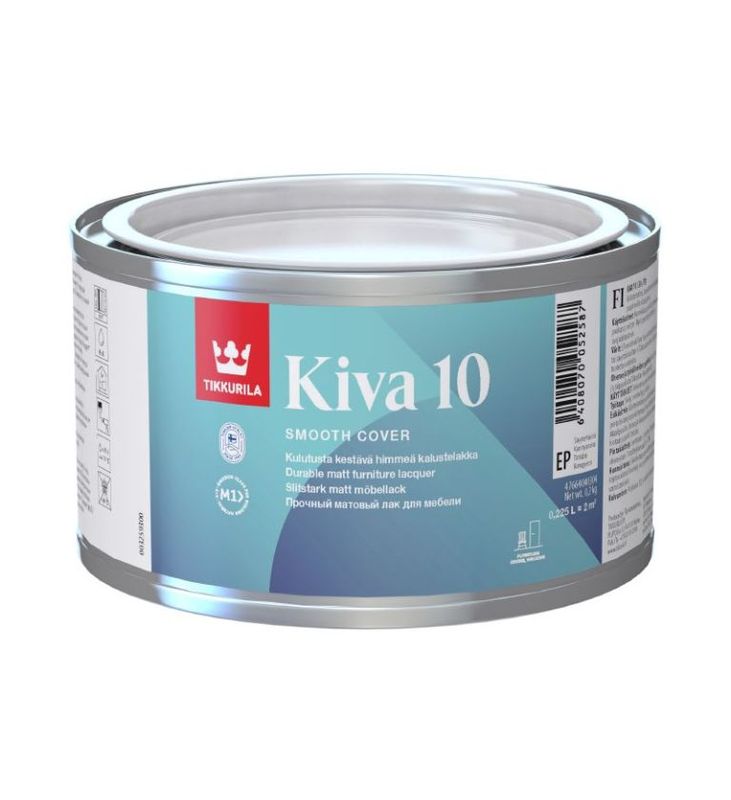 Tikkurila Kiva 10 Clear Matt Interior Lacquer Varnish 0.25L, 0.9L &2.7L (click here to select size) Prices From