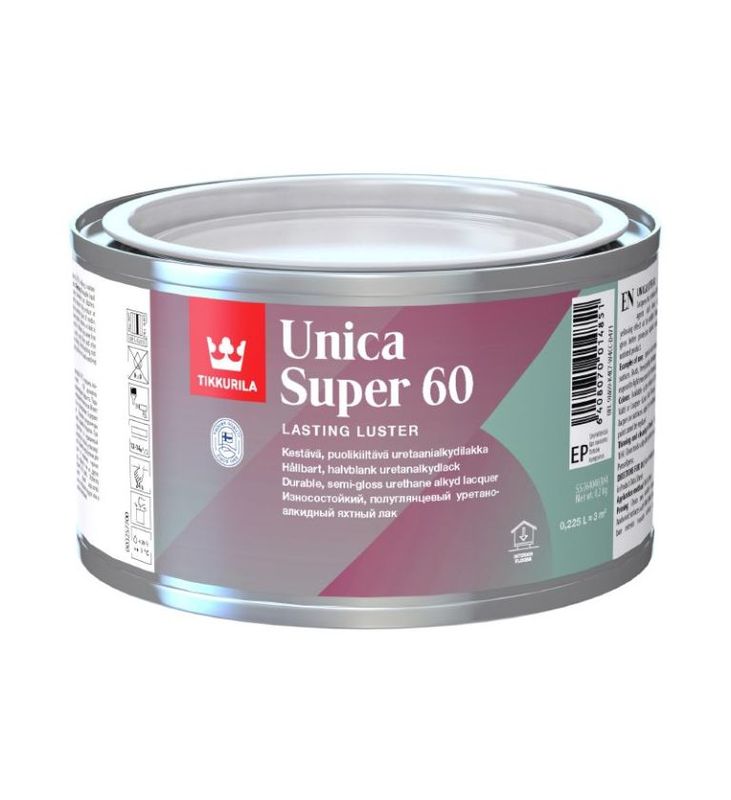 Tikkurila Unica Super 60 Clear Lacquer Varnish 0.25L, 0.9L &2.7L (click here to select size) Prices From