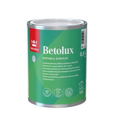 Tikkurila Betolux Solvent Based Interior Floor Paint - 0.9L, 2.7L & 9L - WHITE