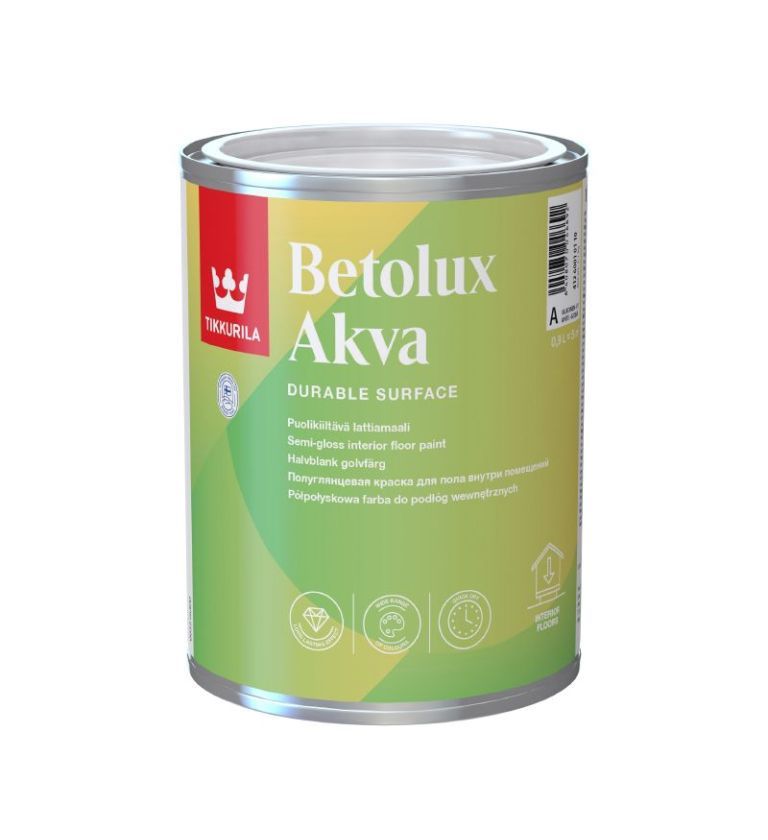 Tikkurila Betolux Akva Water Based Interior Floor Paint - 0.9L, 2.7L & 9L - COLOUR MIX