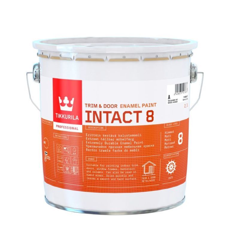 Tikkurila Intact 8 - 1L, 2.7L & 9L White (click here to select colour & size) Prices From