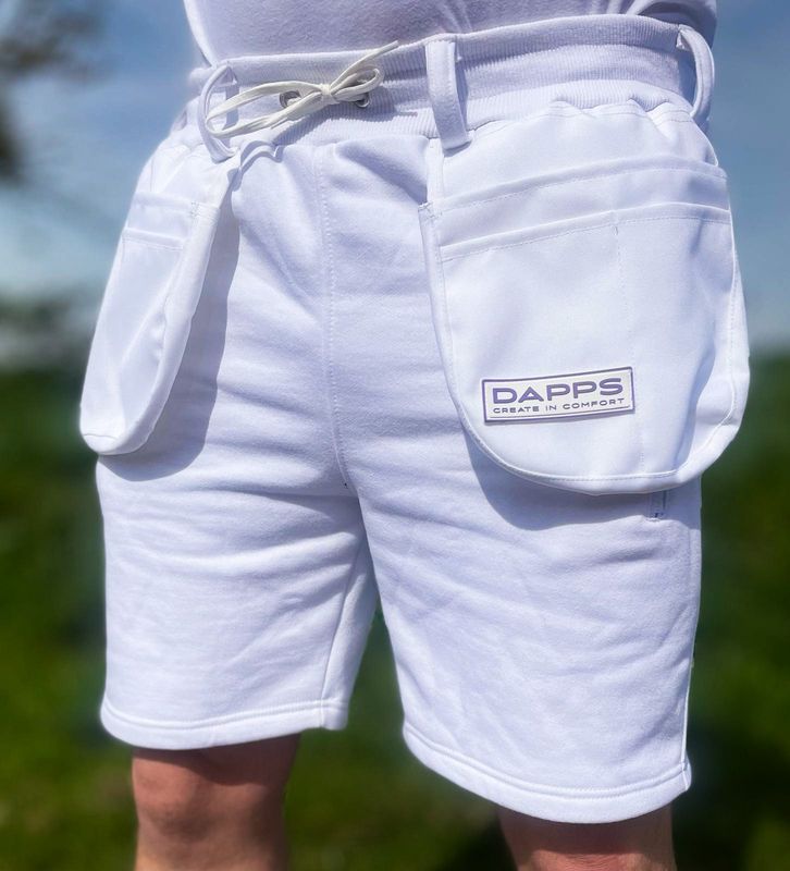 Dapps White Work SHORTS - Sixes - S, M, L, XL & XXL (click here to select size) SEE SIZE CHART