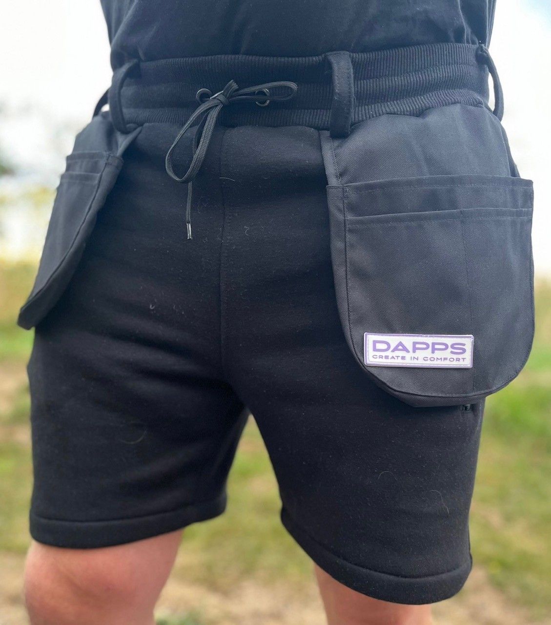 Dapps BLACK Work SHORTS - Sixes - S, M, L, XL & XXL (click here to select size) SEE SIZE CHART