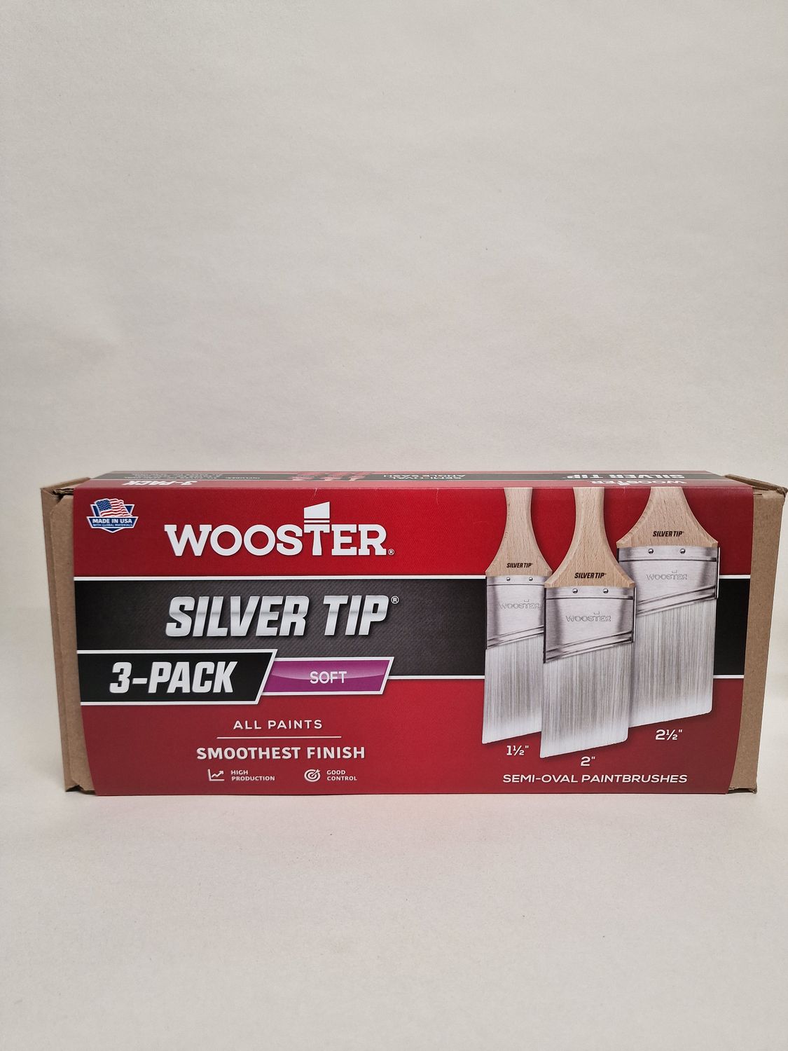 Wooster Silver Tip Oval Angled 3 Brush Set 1.5" + 2" + 2.5"