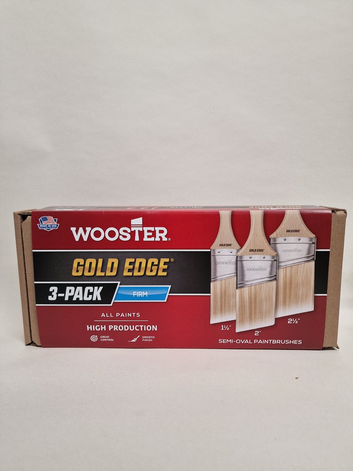 Wooster Gold Edge Oval Angled 3 Brush Set 1.5 Wooster Gold Edge Oval Angled 3 Brush Set 1.5" + 2" + 2.5"