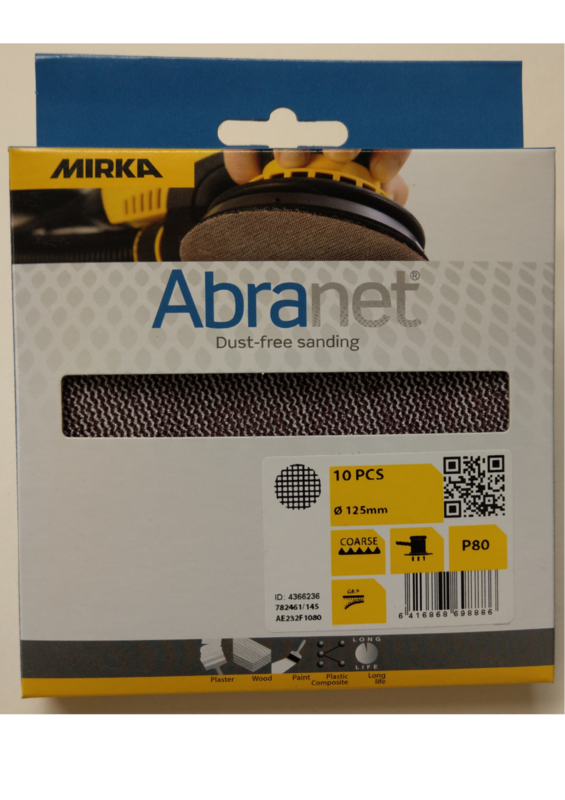 ​Mirka Abranet 125mm Sanding Discs 10 pack 80Grit to 240Grit (click here to select Grade)