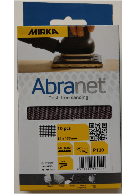 ​Mirka Abranet 81mm x 133mm Sanding Pad 10 pack 80Grit to 180Grit (click here to select Grade)