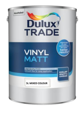 Dulux Trade Vinyl Matt MIXED COLOUR - 1L, 2.5, 5L & 10L Please call with your requirements and for prices