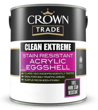 Crown Trade CLEAN EXTREME STAIN RESISTANT ACRYLIC EGGSHELL White - 5L