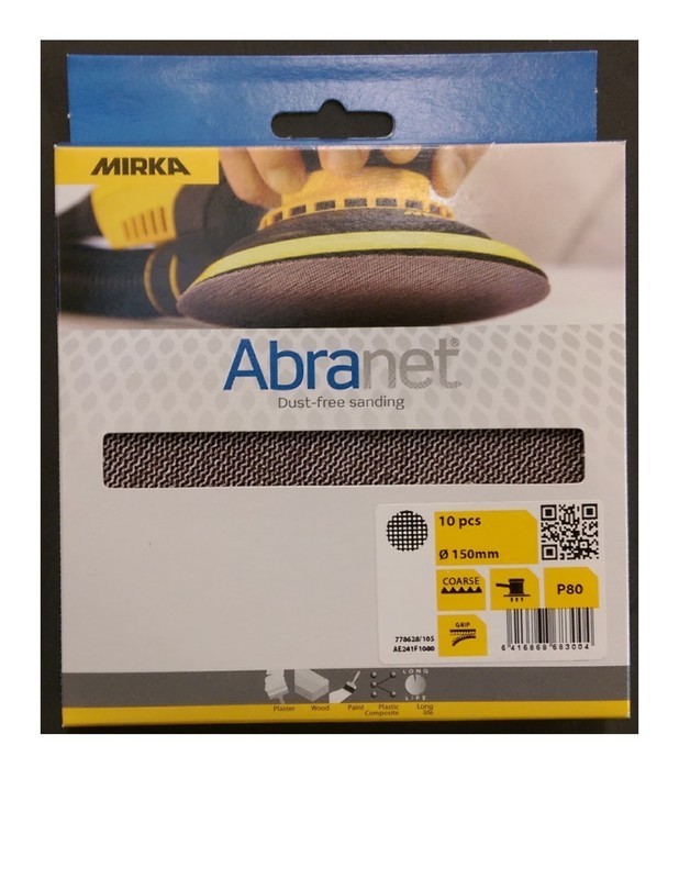 ​Mirka Abranet 150mm Sanding Discs 10 pack 80Grit to 240Grit (click here to select Grade)