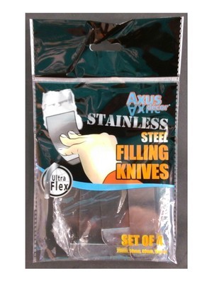 Axus Decor Stainless Steel Flexible Filling Knife Set (25mm, 50mm, 80mm, 100mm)