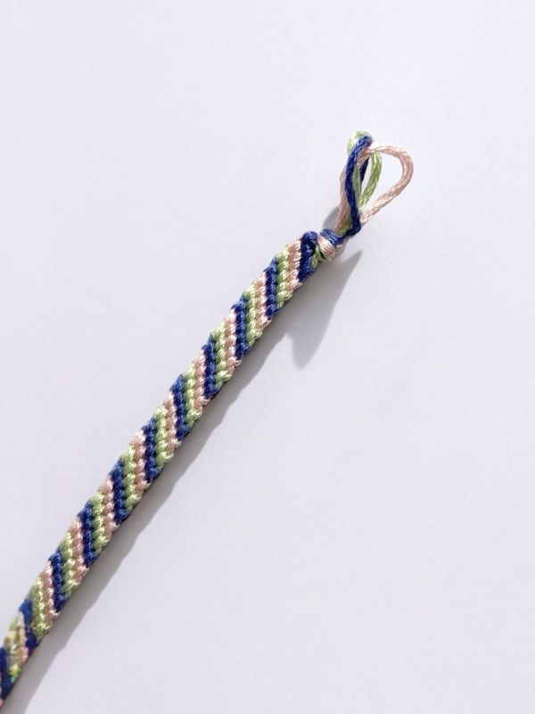 Blue Chevron Thread Bracelet