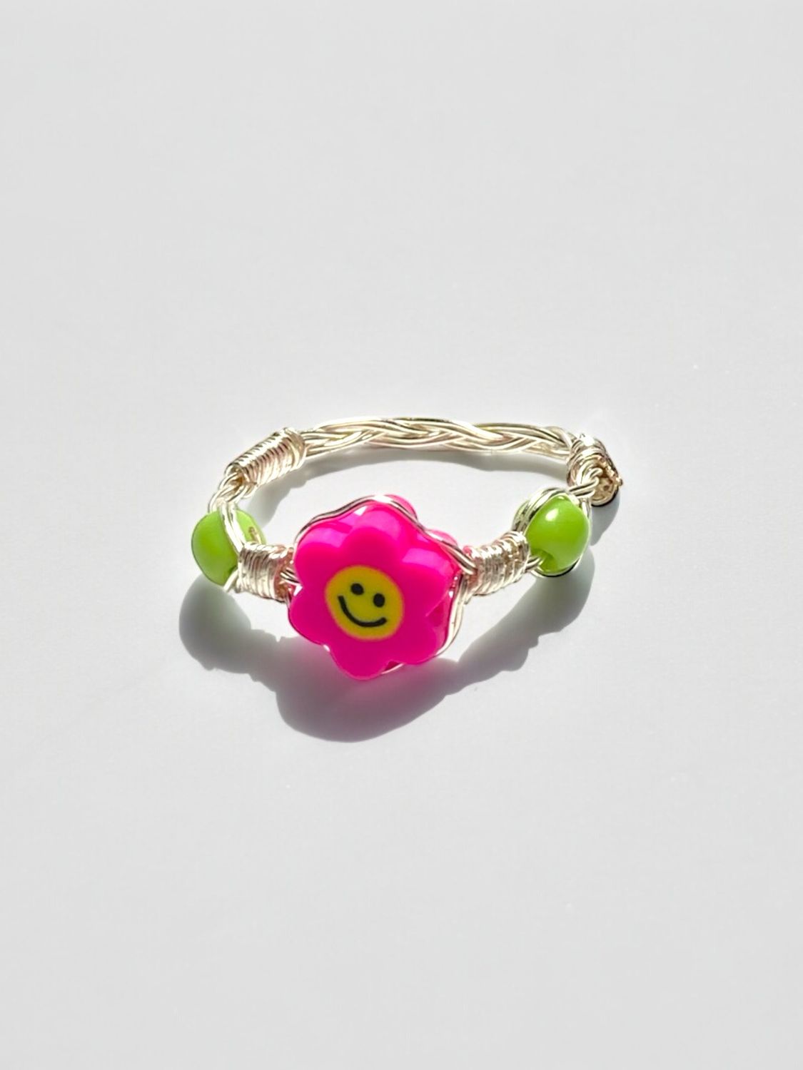 Smiley Flower Wire-Wrapped Ring