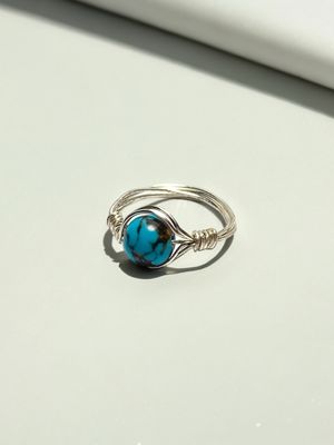 Wire-Wrapped Turquoise Ring