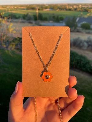 Summer Orange Smiley Necklace