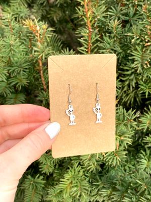 White Alien Charm Earrings