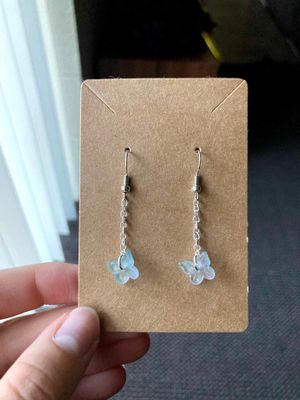 Pale Blue Butterfly Earrings
