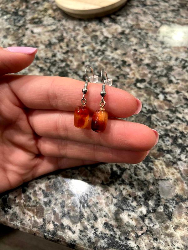 Peach Drop Earrings