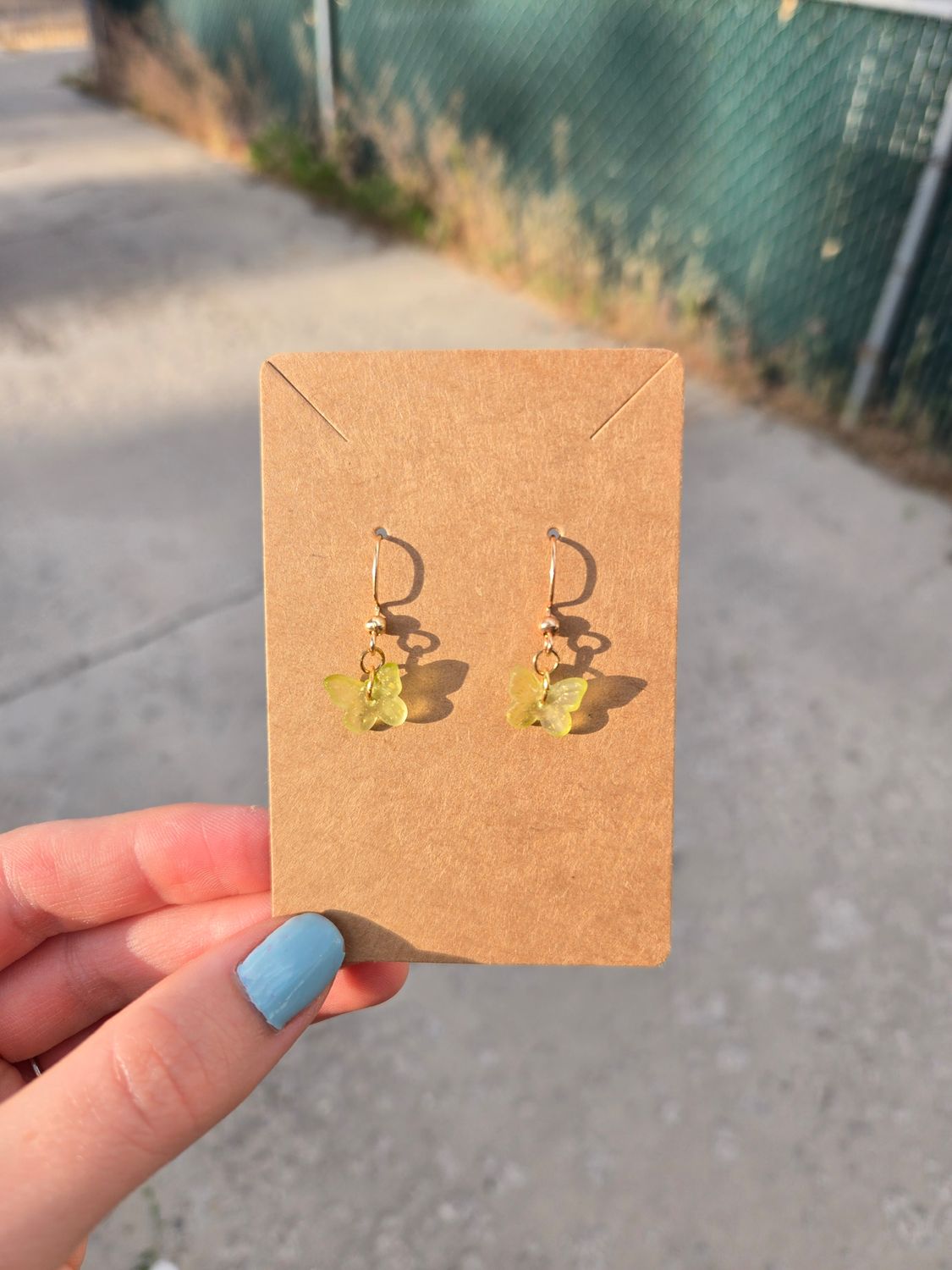 Gold &amp; Green Butterflies