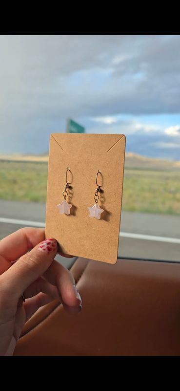 Shell Pink Star Earrings