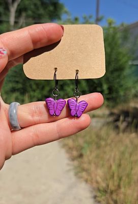 Purple Butterfly Earrings