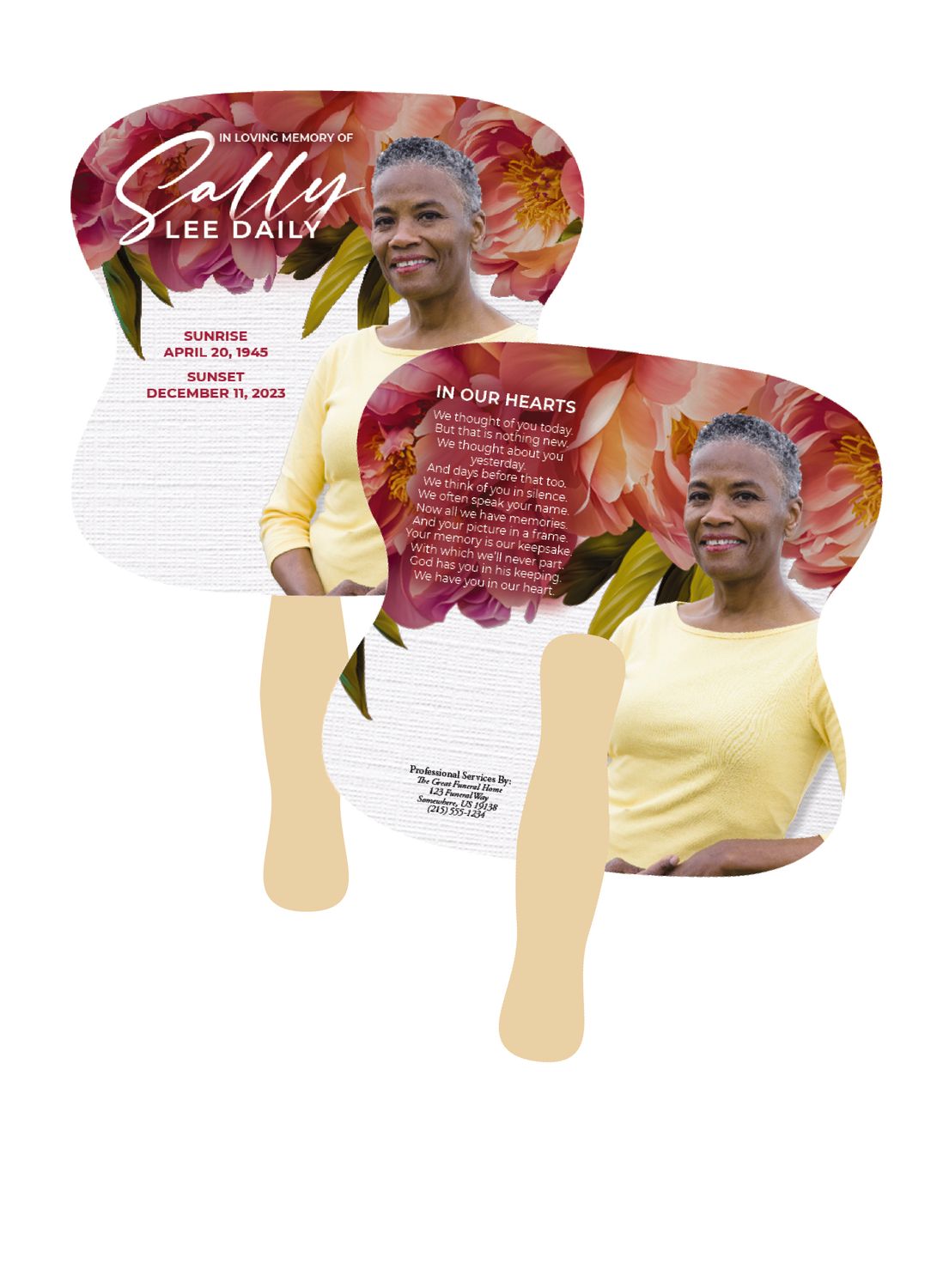 Custom Hour Glass Hand Fan – Personalized Stick Fan