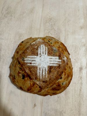 Green Chile Cheddar Jack Sourdough